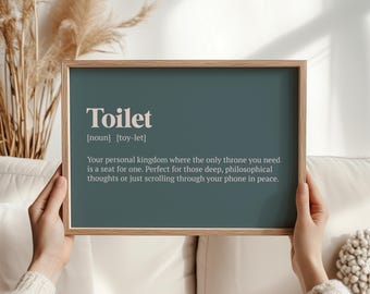 Toilet Definition Print, Toilet Print, Sarcastic Print, Home Gift, Home Present, Toilet room Décor, Toilet Art, Housewarming WC Art, Him Her
