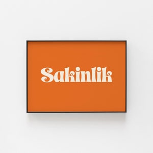 Sakinlik Print - Türkische Wortkunst, minimalistisches ruhiges Zitat, Gelassenheits-Wanddekor, Achtsamkeitsplakat für friedliche Räume, Meditations-Raumkunst