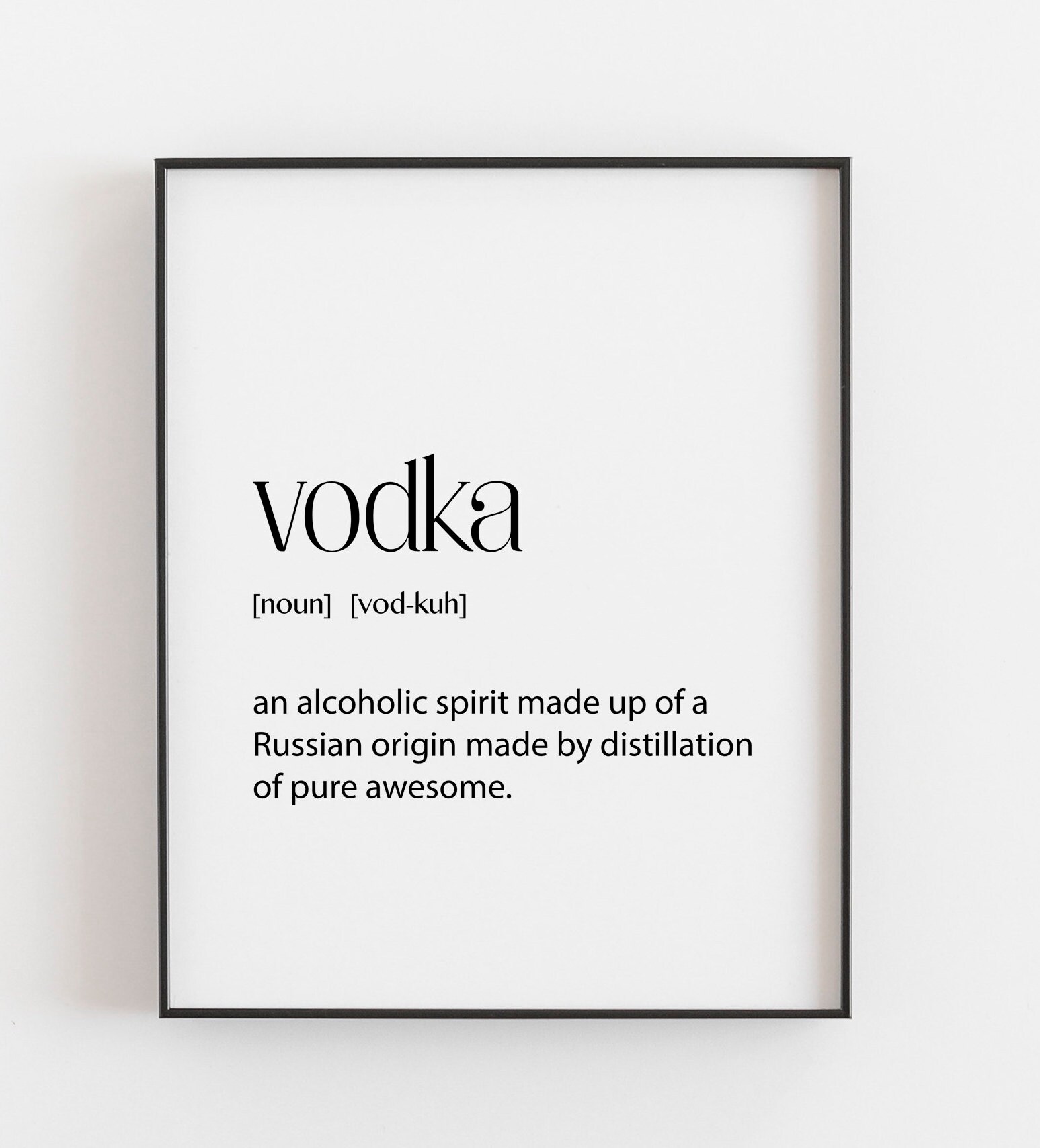 Vodka Definition Vodka Gifts Beer Wall Art Vodka Decor Etsy