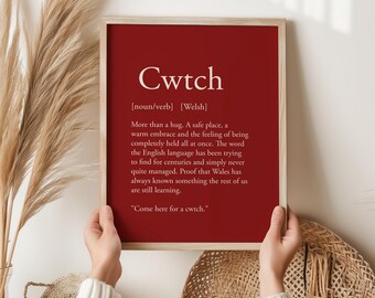 Cwtch Welsh print, Welsh woord cadeau, Cwtch cadeau, Welsh knuffel print, Wales Home decor, Welsh expat cadeau, Cwtch Wall Art Poster