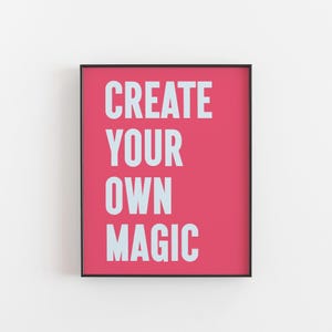 Stwórz swój własny magiczny wydruk - motywujący cytat na ścianę - inspirujący wystrój, plakat manifestacyjny - Dream Big Art, czarowniczy estetyczny prezent