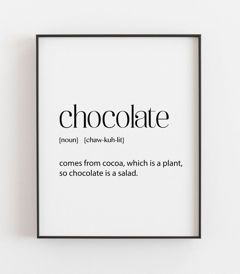 Chocolate Gifts Chocolate Definition Baker Gift Bakery Art Etsy