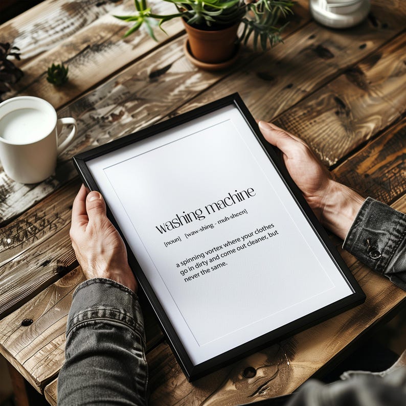 Funny Washing Machine Print Humorous Laundry Room Art Unique Gift for