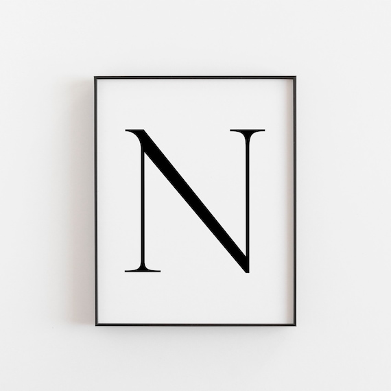 Letter N Wall Decor Letter N Print Letter N Poster Letter N Etsy UK
