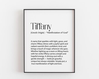 Tiffany Name Meaning Print - Manifestation of God Wall Art
