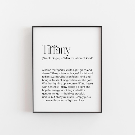 Tiffany Name Meaning Print - Manifestation of God Wall Art