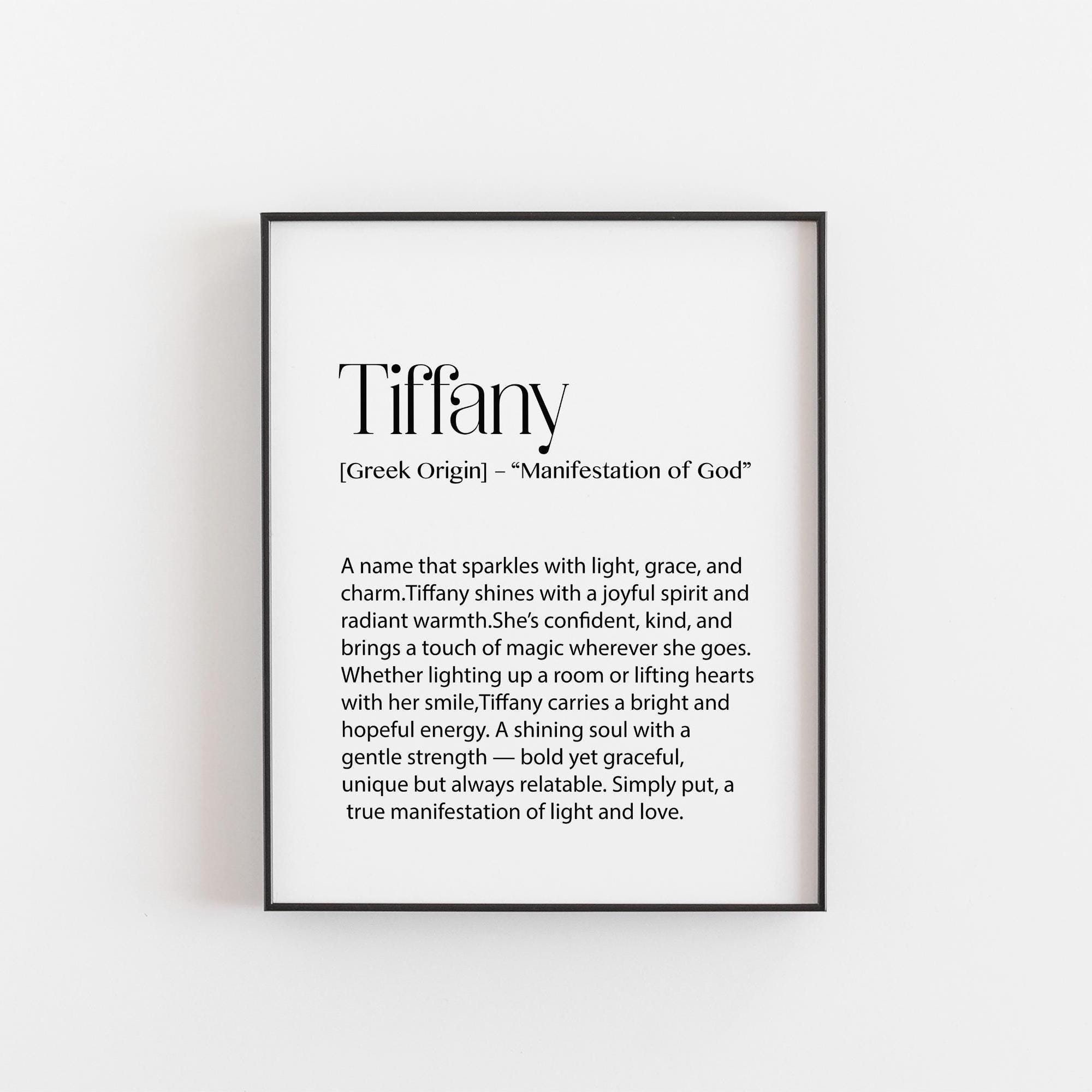 Tiffany Name Meaning Print - Manifestation of God Wall Art