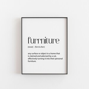 Funny Cat Wall Print - Hilarious Cat Definition | Minimalist Artwork for Cat Lovers |  Home Decor for Cat Owners | Feline-Inspired Room Art