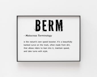 Berm Motocross Wall Art, Ideal Gift for a Motocross Fan, Lovers of Dirt Bike and Motocross Life, Motocross Rider Christmas Gift, MotoX Art