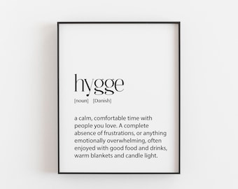 Hygge Definition, Hygge, Hygge Print, Scandinavian Decor, Hygge, Fika, Nordic Decor, Scandi Art, Mindfulness, Office Wall Decor, Lagom Art