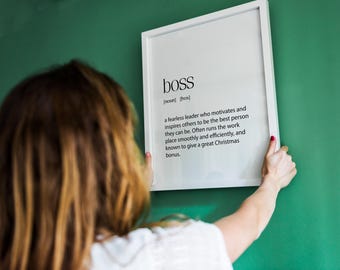 Boss Gift, Funny Boss Gift, Boss Definition, Boss Gift for Christmas, Boss Gift for Birthday, Sarcastic Boss Gift, New Boss Gift, Boss Art