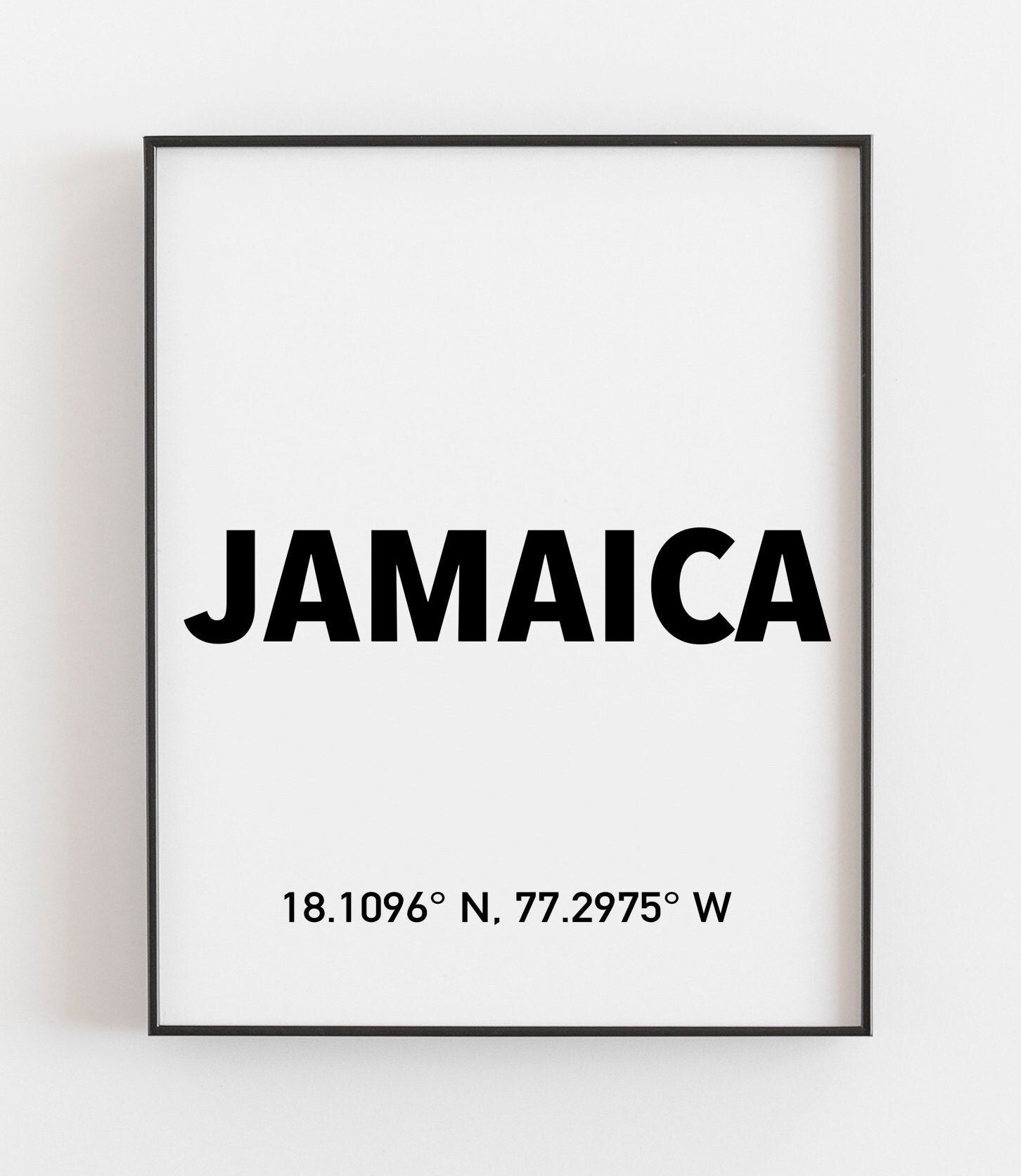 Jamaica Coordinates Jamaica Print Jamaica Poster Jamaica Etsy UK