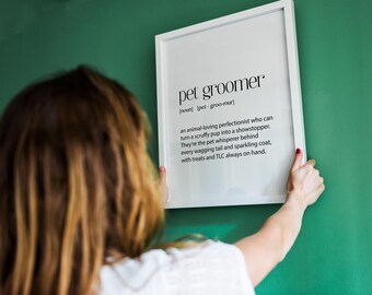 Definicja groomera dla zwierząt – Prezent dla miłośnika zwierząt dla groomerów – Zabawna grafika groomera dla salonu pielęgnacji psów – Prezent świąteczny dla groomera