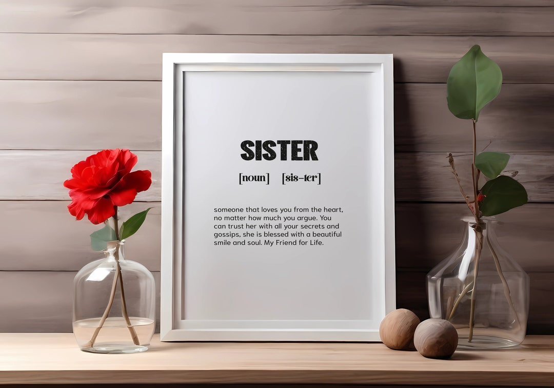 Sister Gift Wall Print Thoughtful Ideas From Brother and Sister, Colour ...