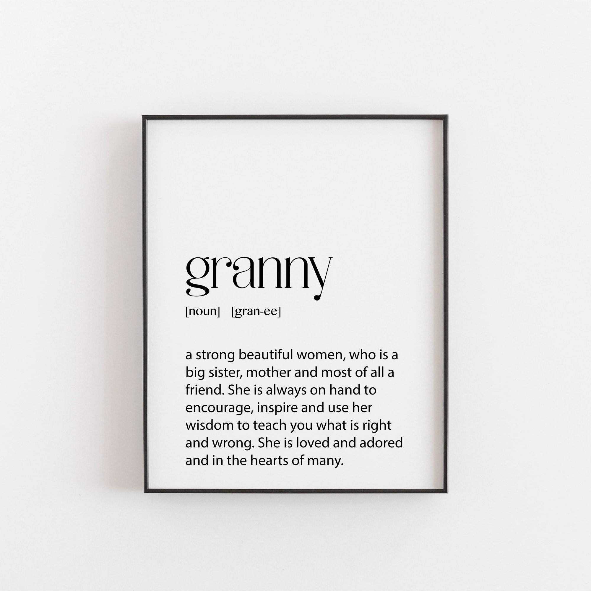 Granny Gifts Granny Definition Definition Gift for Granny Etsy UK