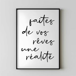 Faites de Vos Rêves une Réalité – Inspirational French Quote Print, Motivational Wall Art, French Typography Decor, Positive Affirmation