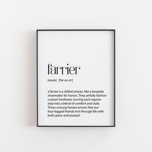 Hufschmied Geschenk - Hufschmied Kunst - Pferdeliebhaber Wandkunst - Hufschmied Wertschätzung - Stalldekor - Reiterdekor - LexikonPrintStore