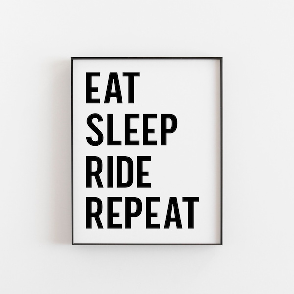BMX Gift, Eat Sleep Ride Repeat, Dirt Bike Decor, Dirt Bike Wall Art, Dirt Bike Art, Motoross Gift, Motocross Wall Art, Motocross Gifts, BMX