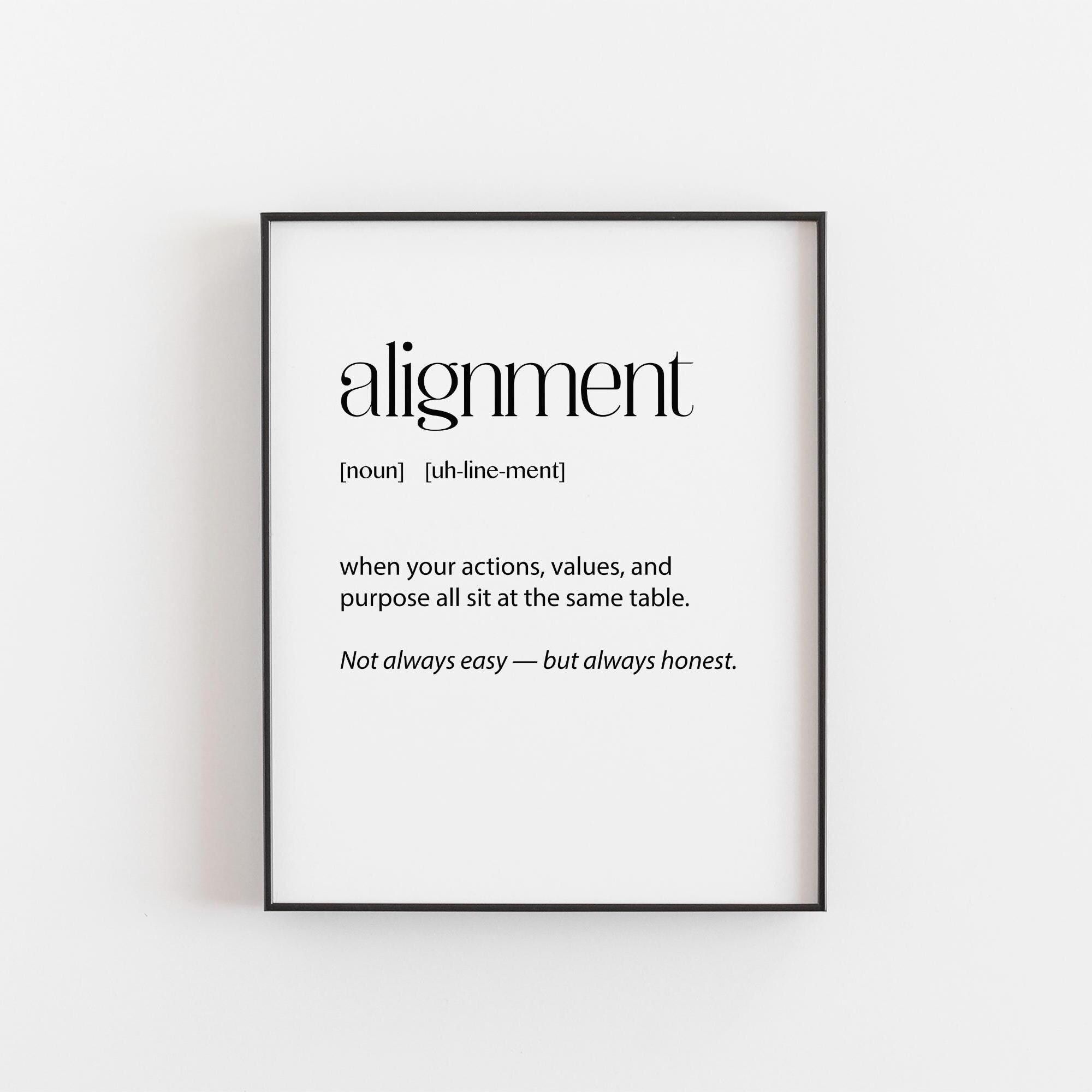 Alignment Definition Print - Inner Truth Art, Mindful Living Decor ...