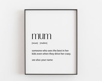 Personalised Mum Gift, Mum Birthday Gift, Mothers Day Gift, Mum Birthday Present, Mum Gift Idea, Gift for Mum, Mum Christmas Gift, Custom