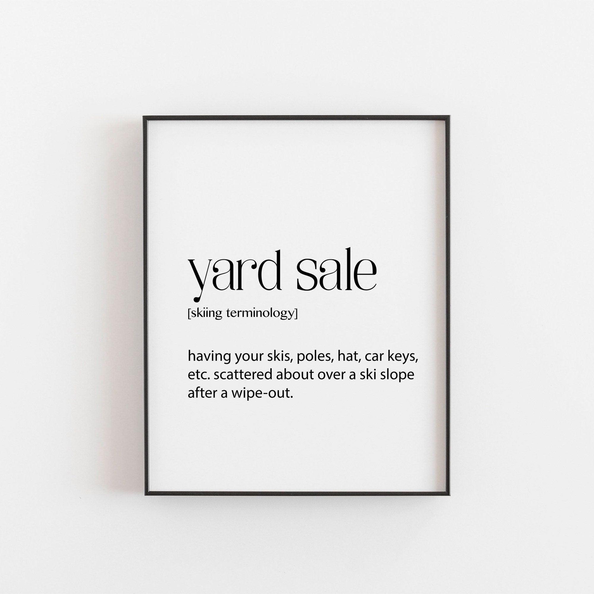 Skiing Gift Yard Sale Definition Skiing Gifts Skiing Etsy Canada