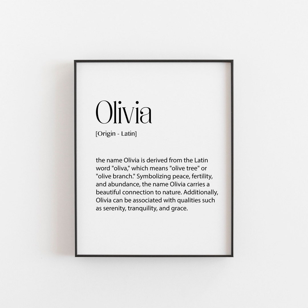 Olivia Name Meaning Print Baby Shower Keepsake Personalized Nursery olivia-name-meaning-print-baby-shower-keepsake-personalized-nursery