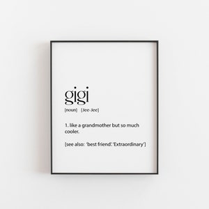 Großmutter Geschenk, Großmutter Wandkunst, Gigi Definition, Großmutter Dekor, Großmutter Geburtstagsgeschenk, Oma Geschenk, Oma Geschenk, Gigi Geschenk