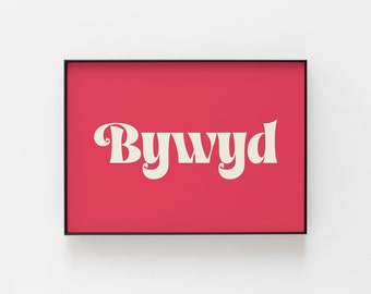Bywyd Welsh Print, Life Wall Art, Welsh Word Gift, Wales Home Decor, Meaningful Welsh Gift, Life Poster Welsh Language Print