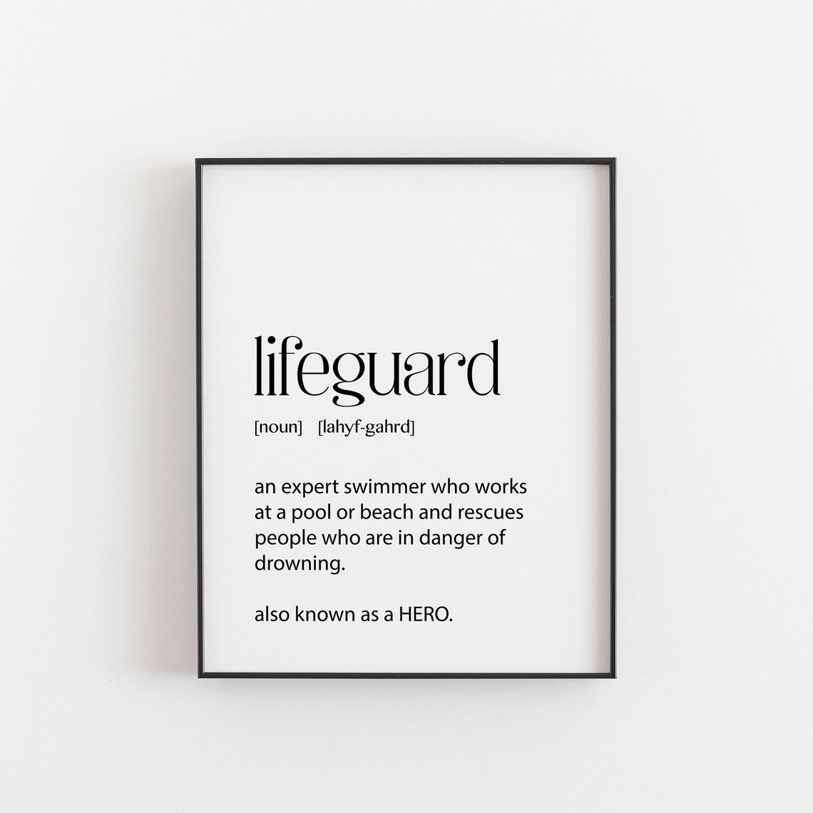 Lifeguard Lifeguard Gift Printable Home Decor Gift for a | Etsy