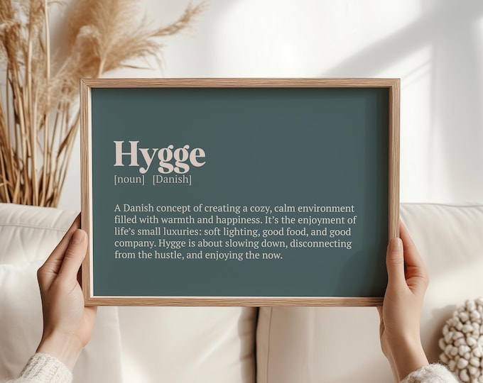 Hygge Definition Print – Cozy Danish Wall Art, Scandinavian Inspired Décor, Warm and Inviting Home Art, Denmark Related Prints for any Room