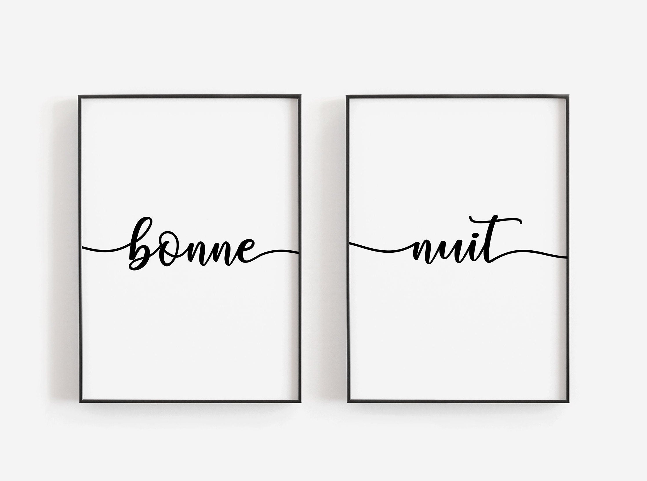 Bonne Nuit Set Bonne Nuit Poster Bonne Nuit Print Bedroom - Etsy