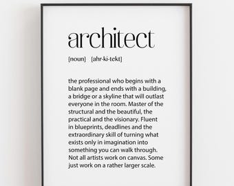 Lámina de arquitecto, regalo divertido para arquitecto, arte mural de arquitectura, regalo de cumpleaños para él, regalo para arquitecto