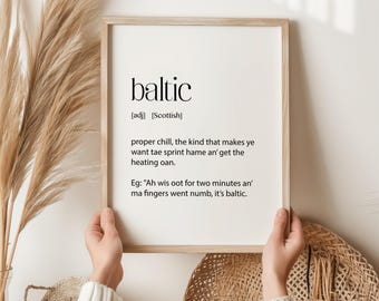 Baltic - Scottish Print - Scottish Definition - DictionaryPrintStore - Scottish Friend Gift - Scottish Humour Gifts - Scottish Sayings - Art