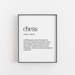 Schach Druck - Digitale Wandkunst für Gamer und Denker, Taktiker Geschenk, Modernes Spielzimmer Dekor, Bold Typografie Poster für Schach Liebhaber