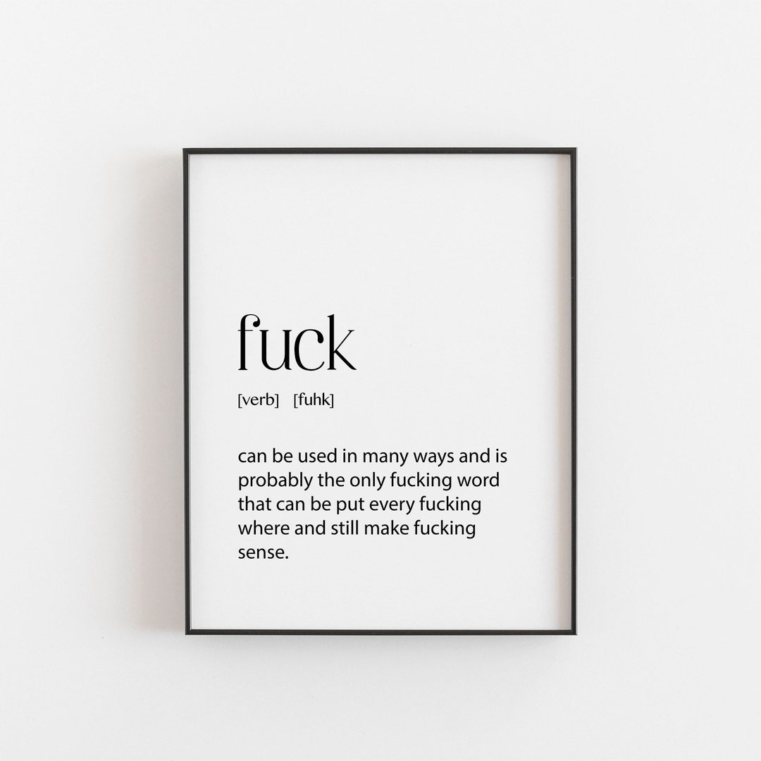 Fuck Definition Print, Impression de citation, Art mural drôle, Art