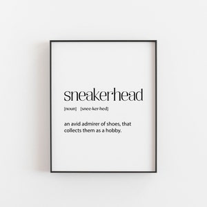 Sneakerhead Poster, Digital Download, Definition Download Print, Wall Art, Unique Word Prints, Shoes Lover Print, Teenage Room Wall Art
