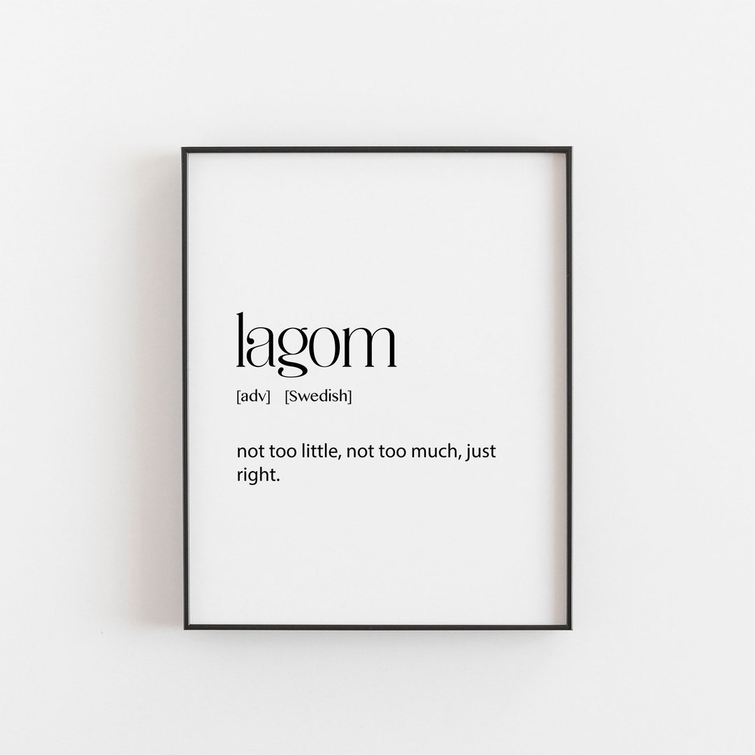 Lagom Lagom Poster Lagom Print Lagom Art Scandinavian Art - Etsy
