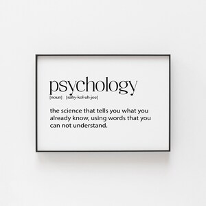 Pschology Definition, Psychology Print, Psychologist Gift, Psychologist Gift Ideas, Psychology Prints, Psychologist Office Decor, Office