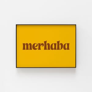 Merhaba Print, Turkish Prints, Bold Wall Art, Turkey Wall Art, Hello Poster, Inspired from Turkey, Large and Small Prints, Turkish Wall Gift