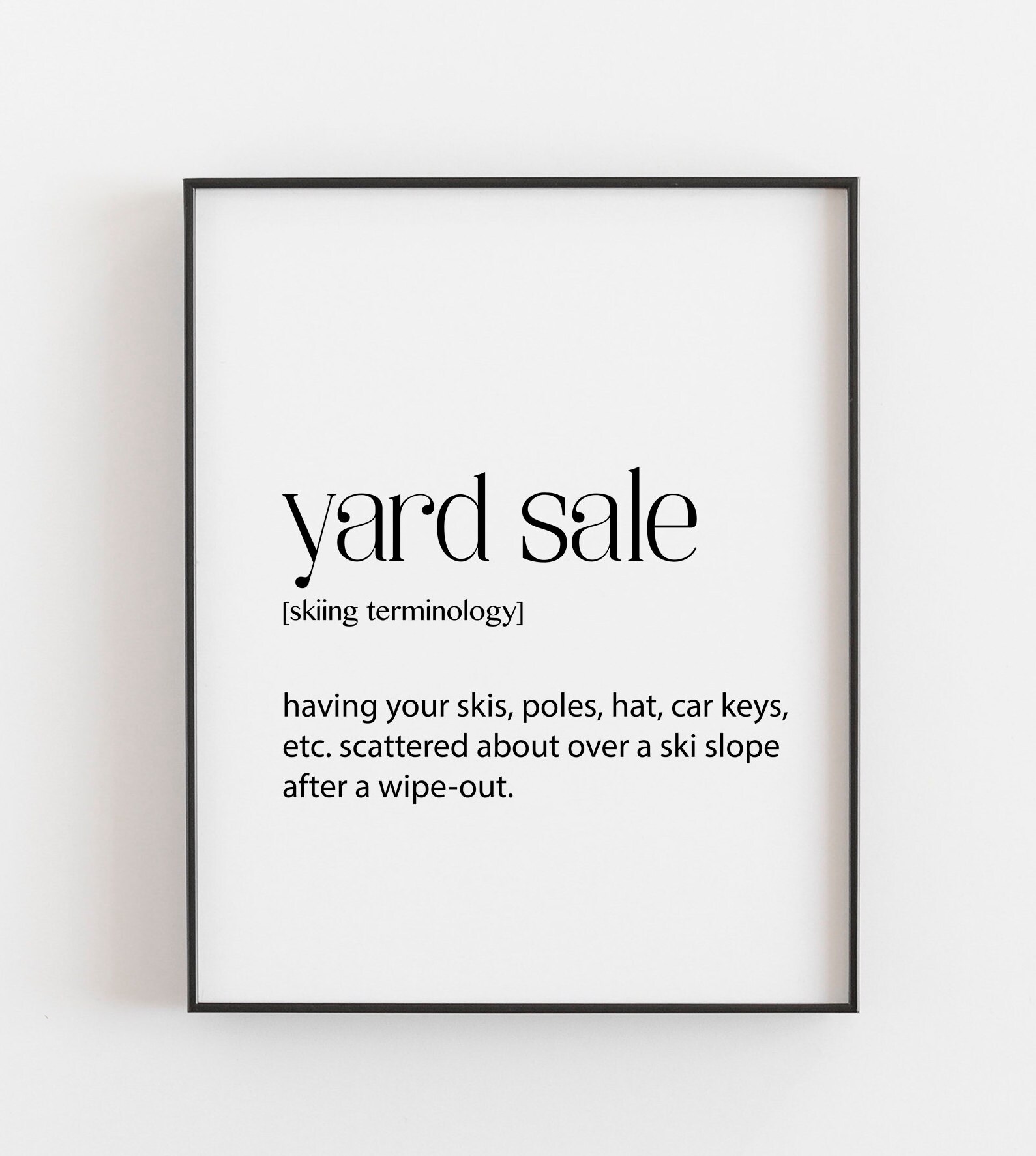 Skiing Gift Yard Sale Definition Skiing Gifts Skiing Etsy Canada