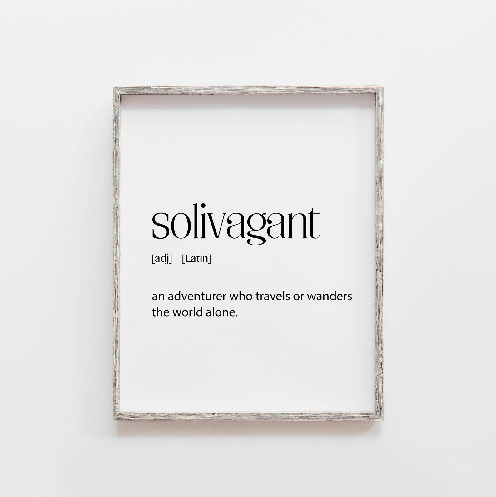 Solivagant Definition Travel Gift Travel Gift Idea Travel | Etsy