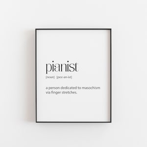 Pianist Definition Wall Art Print | Celebrate the Artistry of Piano Playing with Musical Mastery, Melodic Inspiration, Harmonious Creativity