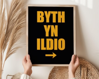 Byth Yn Ildio Print – Welsh “Never Give Up” Wall Art | Cymru Home Decor | Welsh Language Poster | Motivational Wales Gift