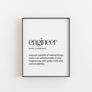 Engineer Gift, Engineer Birthday Gift, Engineer Christmas Gift, Engineer Gifts, Engineer Definition, Gifts for a Engineer, Engineer Poster