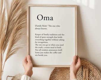 Oma Print, German Grandmother Gift, Funny Birthday Gift for Oma, Mother's Day Wall Art