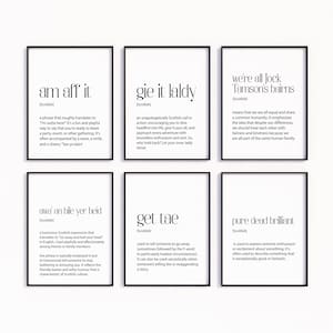 Scottish Poster Prints, Set of Scottish Prints, Scotland Slang, Gift, Unique Gift Ideas, Scottish Themed Wall Art, Dictionary Prints, Scot