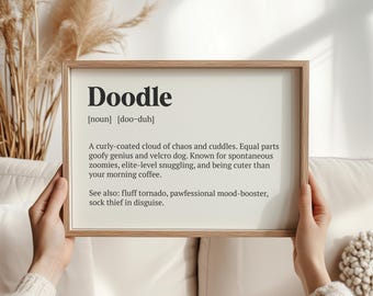 Doodle Dog Definition Print – Funny Labradoodle Goldendoodle Wall Art | Pet Lover Gift | Dog Breed Poster | Cute Dog Home Décor | Dog Owner