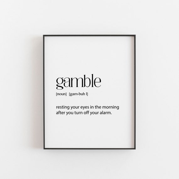 Bedroom Decor Bedroom Printable Gamble Definition Funny Bedroom Decor Bedroom Wall Art Funny Couple Gift Teen Room Decor Teen Room