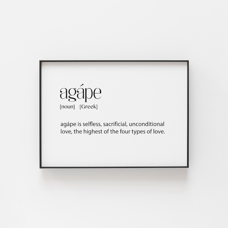 Agape Lettering Design Greek Art, Agape Definition, Greek Poster, Greek Wall Art, Greek Themed ...