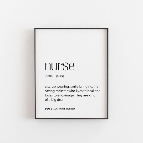 Personalised Nurse Gift, Wall Art, Custom Name Nurse Gift, NHS Appreciation Gift, Funny Nurse Gift, Male Nurse Gifts, Nurse Office Prints